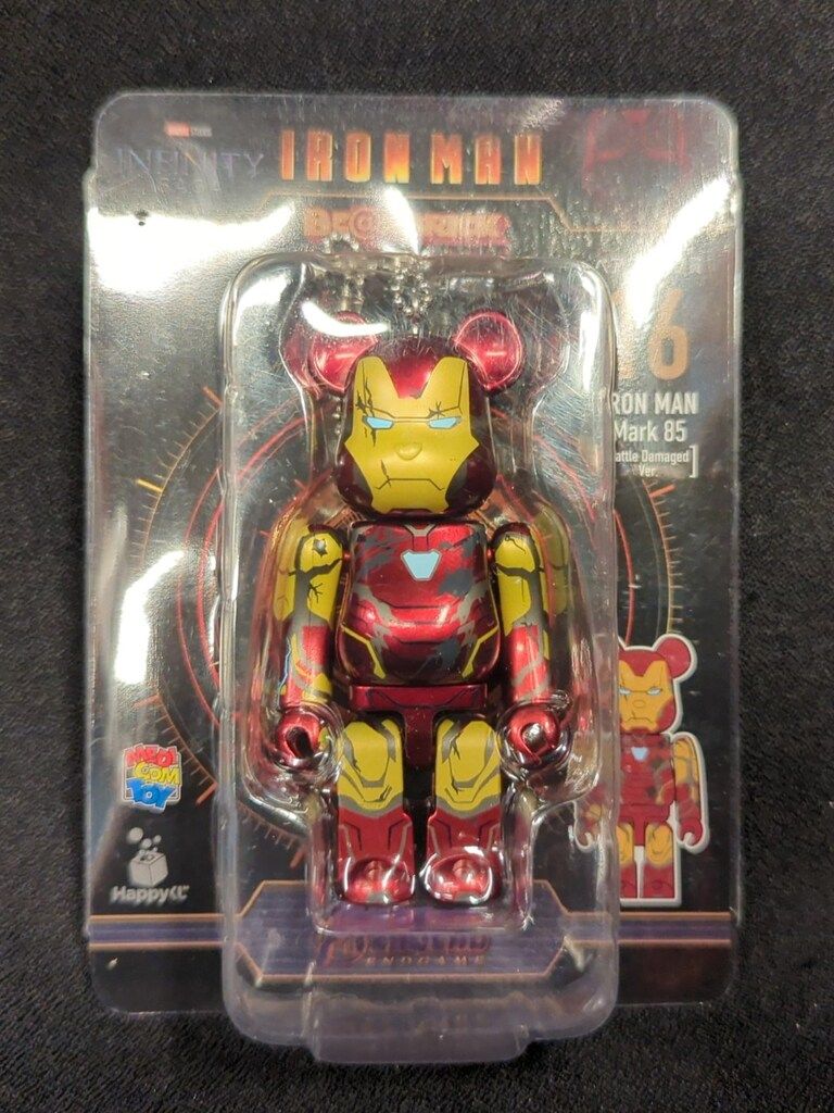 Bearbrick x Marvel Infinity Saga Iron Man Battle Damaged Ver