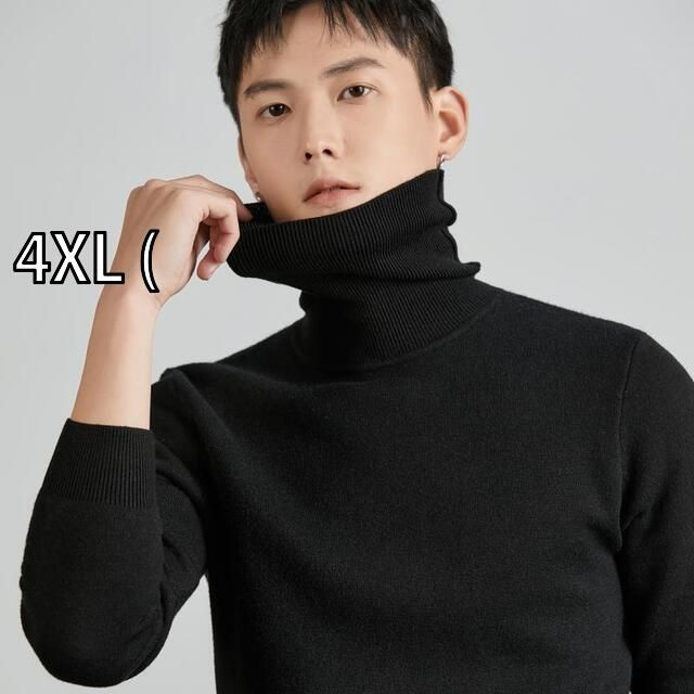 [4XL (]秋冬 コーデ メンズ  服 シンプル ファッション オシャレ 大人 かっこいい 大きいサイズ ストリート 紳士服 ワンピース タートルネック セーター ベース レイヤー 暖かい ニット セーター トップス スリム