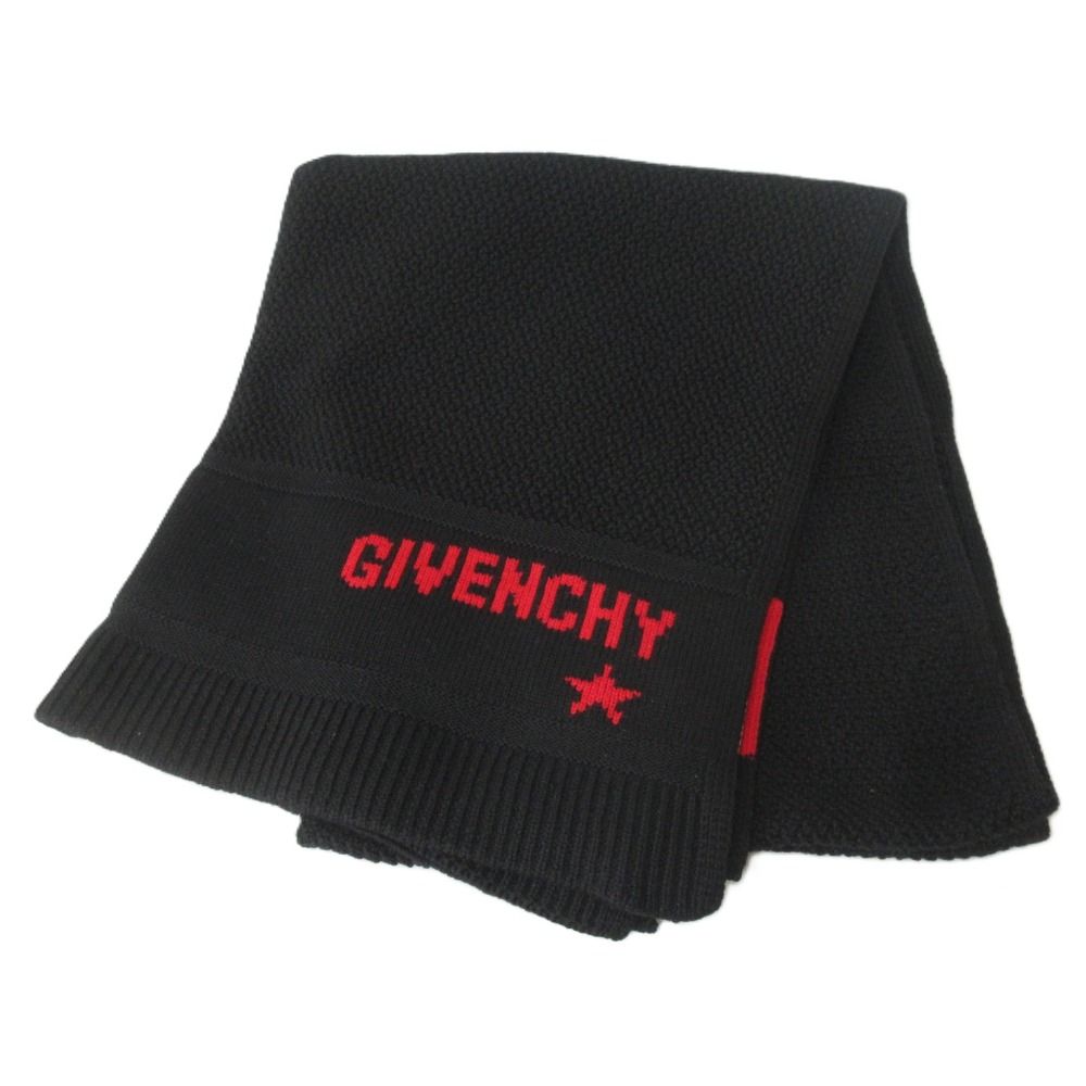 美品 GIVENCHY ジバンシィ ロゴ 大判 ニットマフラー ストール