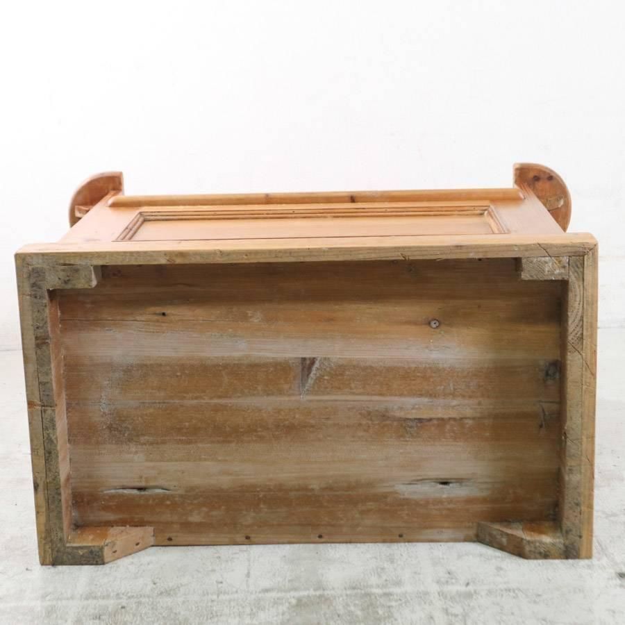 アンティークパイン材 収納付きベンチ