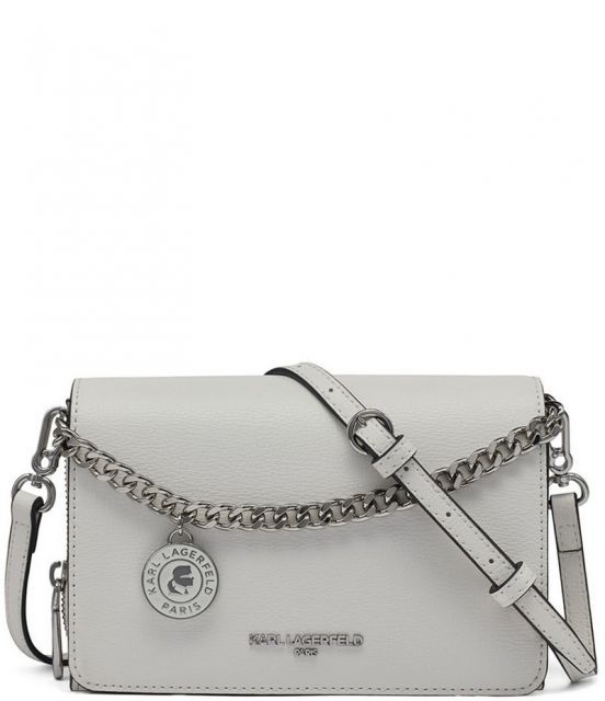 【送料無料】 カール ラガーフェルド レディース ショルダーバッグ バッグ Lourdes Silver Chain Crossbody Bag Winter White