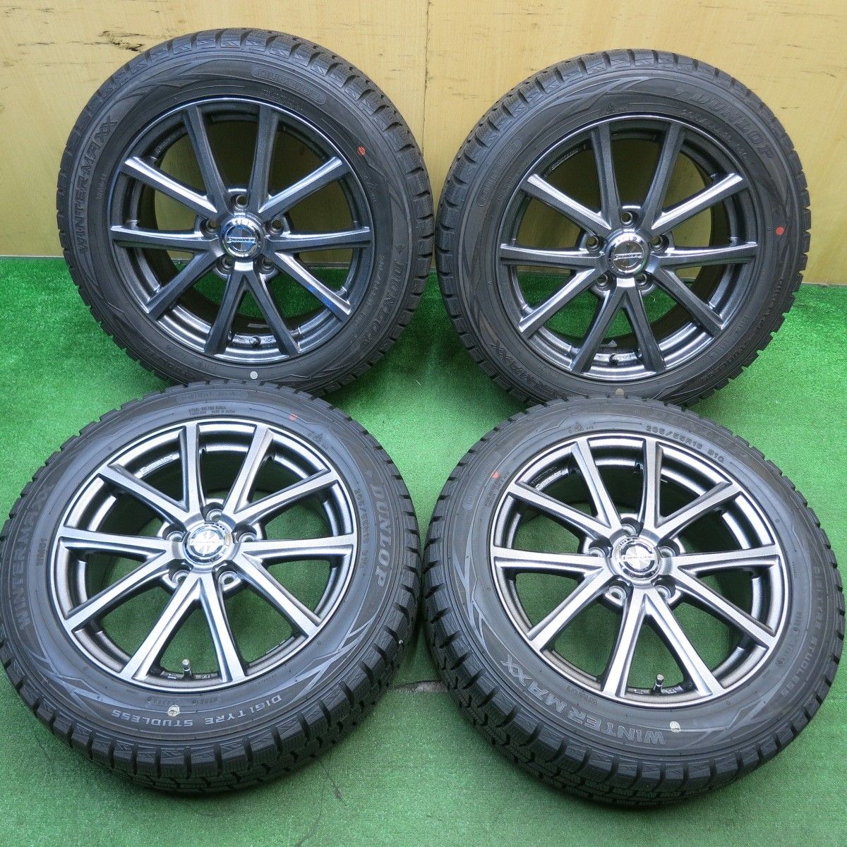 バリ溝 キレイ 9.5分 スタッドレス 205|55R16 ダンロップ ウインターマックス WM01 EUROMAGIC ユーロマジック 16インチ PCD114.3|5H 5042706HAス