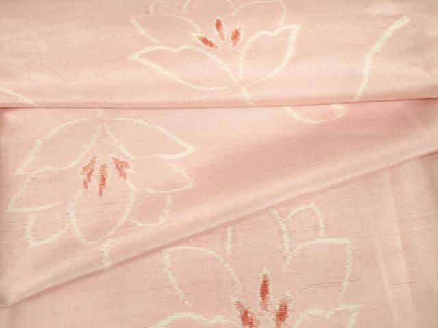 平和屋着物▽上質な紬 単衣 花唐草文 正絹 DAAX3080az