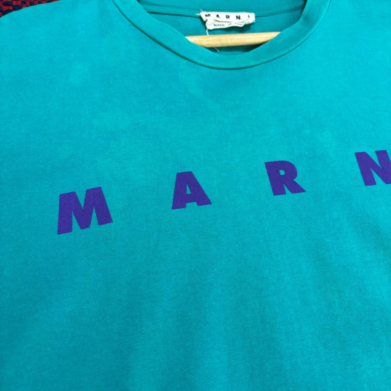 MARNI Tシャツ ロゴ エメラルドグリーン 48 イタリア製 - メルカリ