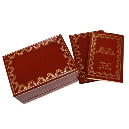 【中古】 美品 カルティエ Cartier 腕時計ケース ウォッチ 保存箱 レッド レザー 08JF146