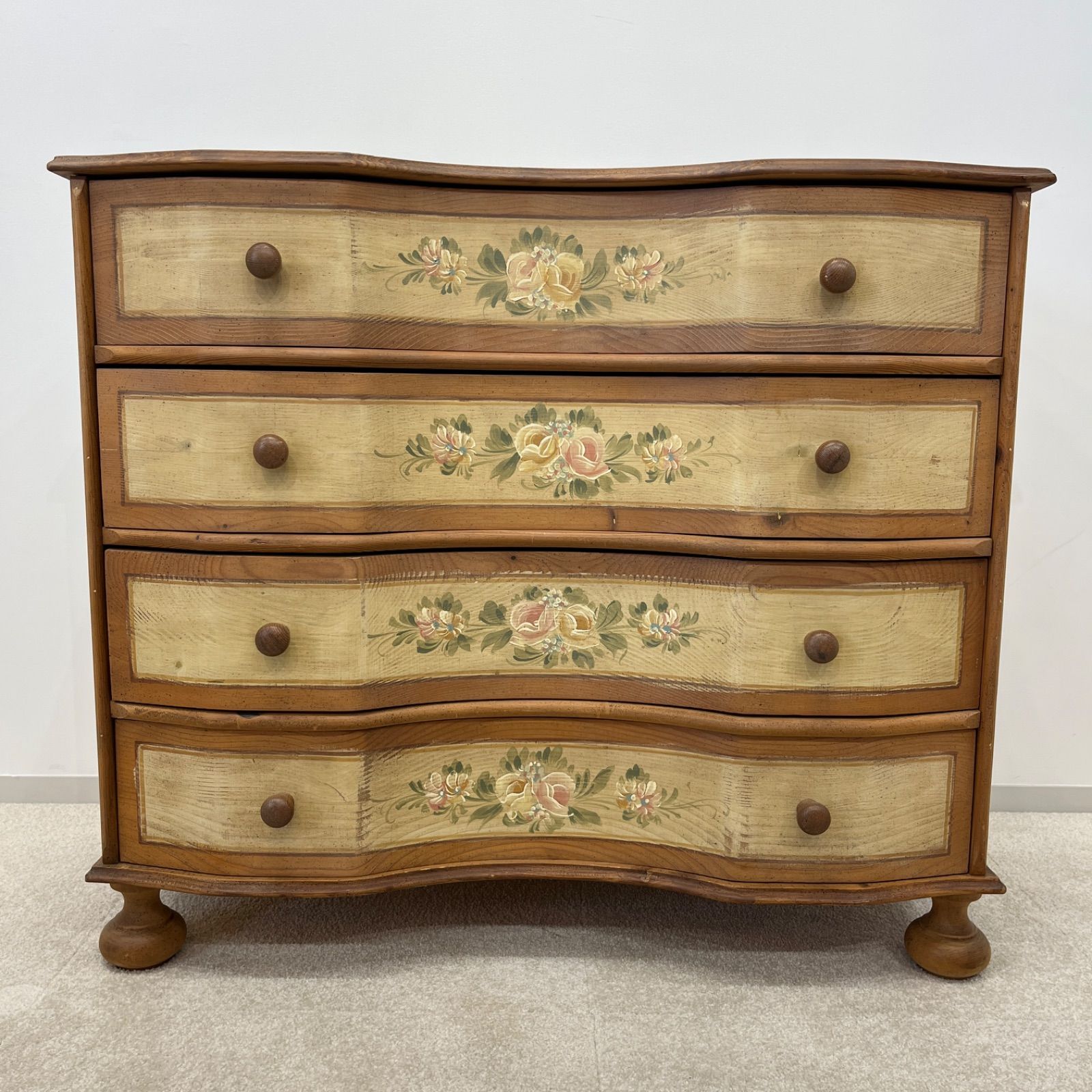 猫脚チェスト2段　トールペイント　グリーン　※発送が11月末予定 猫脚チェスト2段 トールペイント グリーン ※発送が11月末予定