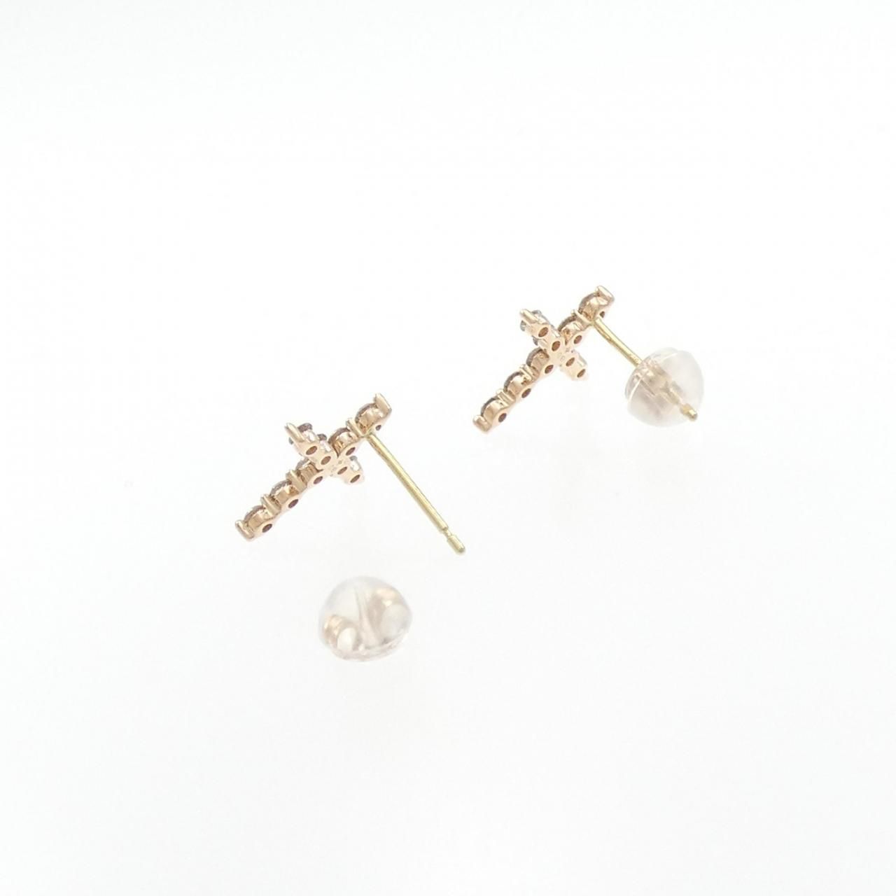 K18PG クロス ダイヤモンド ピアス 0.36CT - メルカリ 