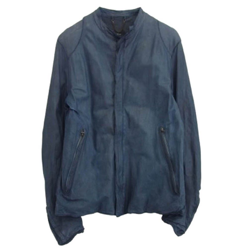 SISII シシ レザー シングル ライダース ジャケット ブルー系 M【中古