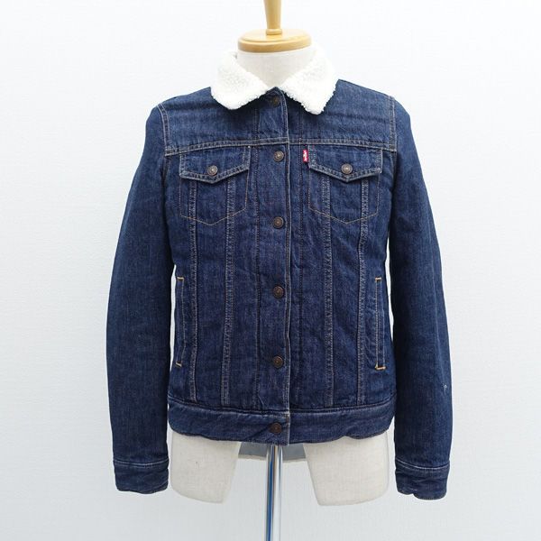 Levis / リーバイス デニムダウンジャケット/襟ボア/裏地チャック柄/サイズS 27320-0000 【メンズ/MEN/男性/ボーイズ/紳士】 メンズファッション【中古】 