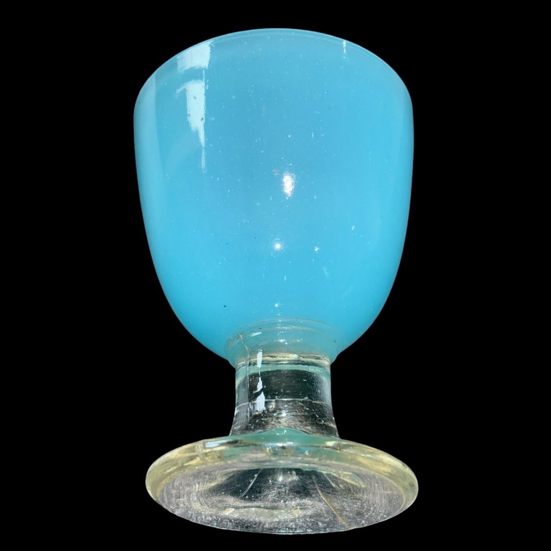 某有名骨董市買入 ウラン硝子 なつめ型ブルー氷コップ 練りガラス 検索 大正浪漫 IMPECCABLEHEALTHCARESERVICES_COM