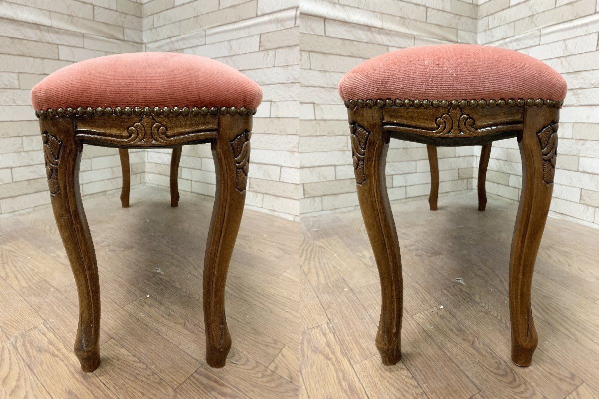 イタリアンスツール　猫脚　ワインレッド イタリアンスツール 猫脚 ワインレッド スツール