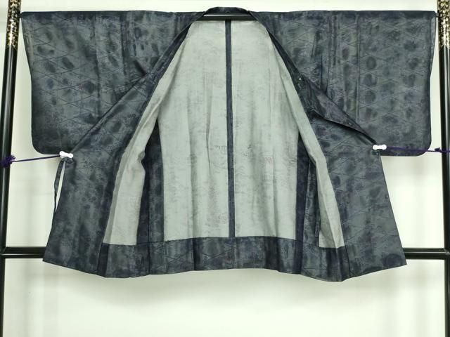 平和屋着物▽道行コート 無双 紗袷 紗×紗 スリーシーズン 春夏秋 ちりよけ 風景草花文 正絹 DAAW9433sf