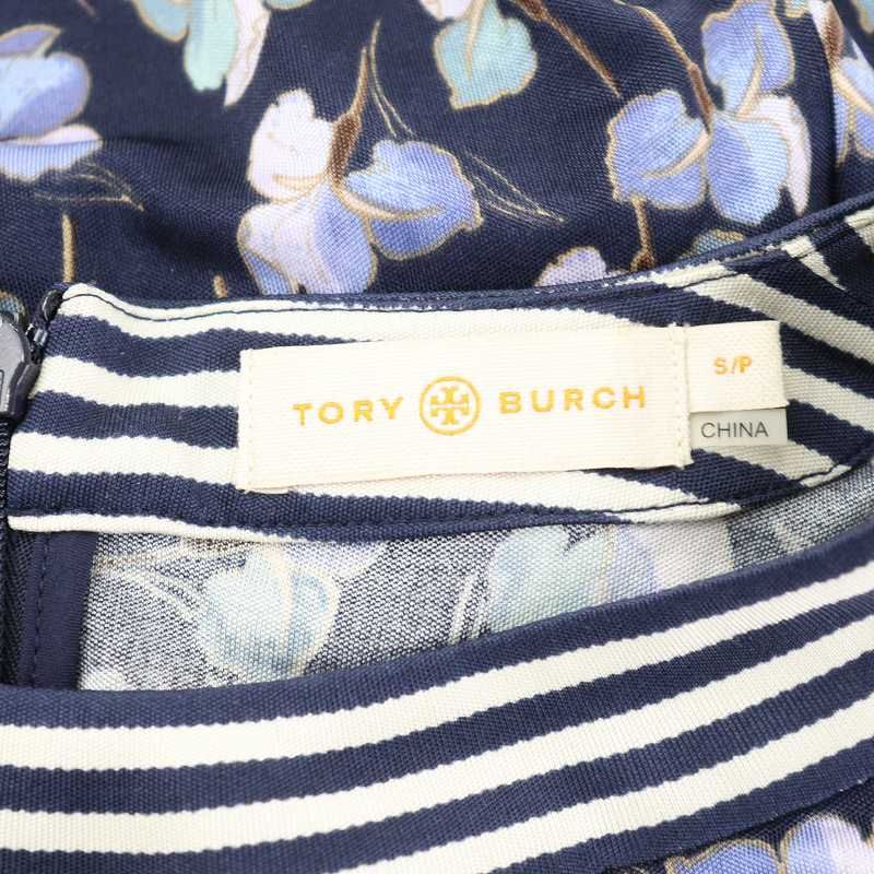 トリーバーチ TORY BURCH ワンピース ひざ丈 長袖 花柄 シルク