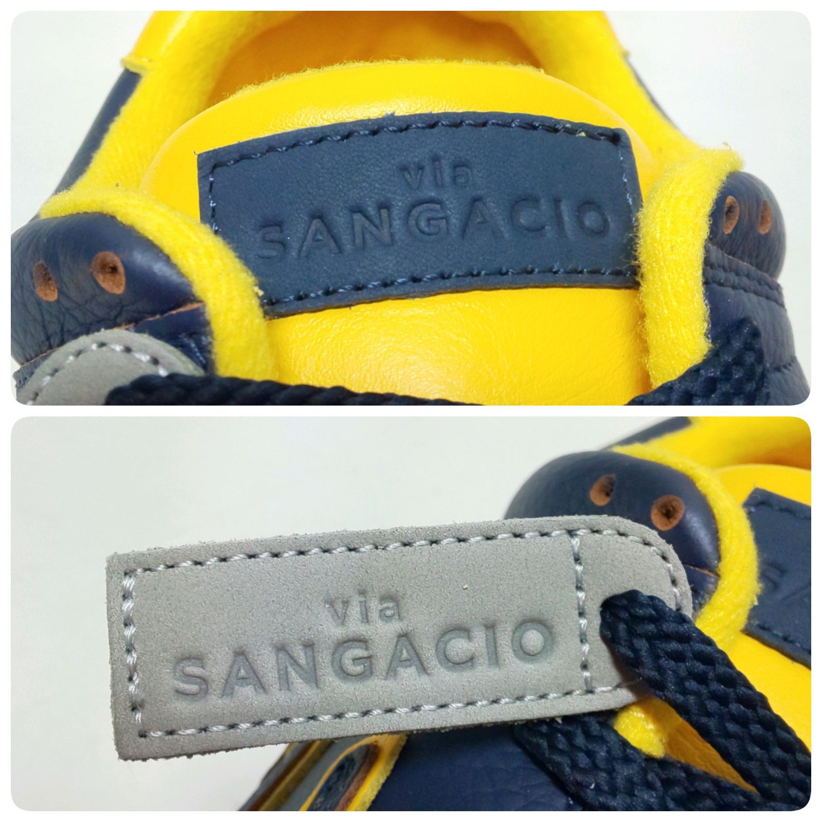 浜館80-1837】 via SANGACIO サンガッチョ にゅ～ず スニーカー 7周年記念モデル NAVY/YELLOW ネイビー/イエロー  29cm 【中古品】 - メルカリ