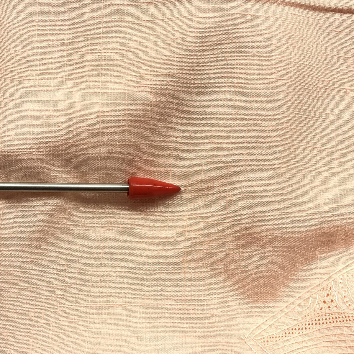 附下/紬/美品/汕頭刺繍/訪問着/ピンク/仕立上がり/適応身長143～151