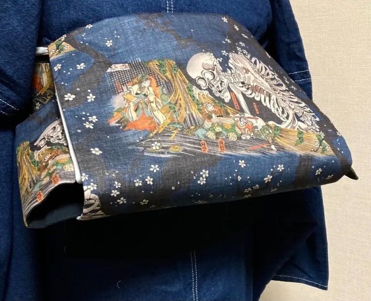 相馬の古内裏がしゃ髑髏柄 名古屋帯新品 - メルカリ