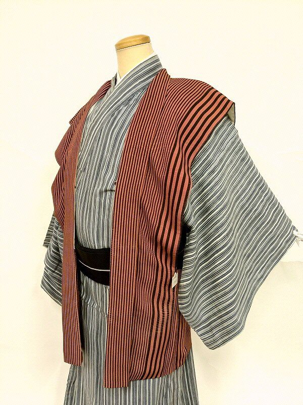 平和屋着物○男性 馬乗り袴 間道 正絹 逸品 CAAX1108vf