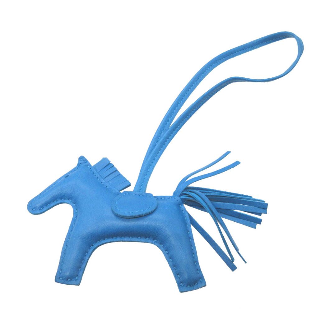 美品 エルメス ロデオチャームPM U刻印(2022年製) アニューミロ ブルー