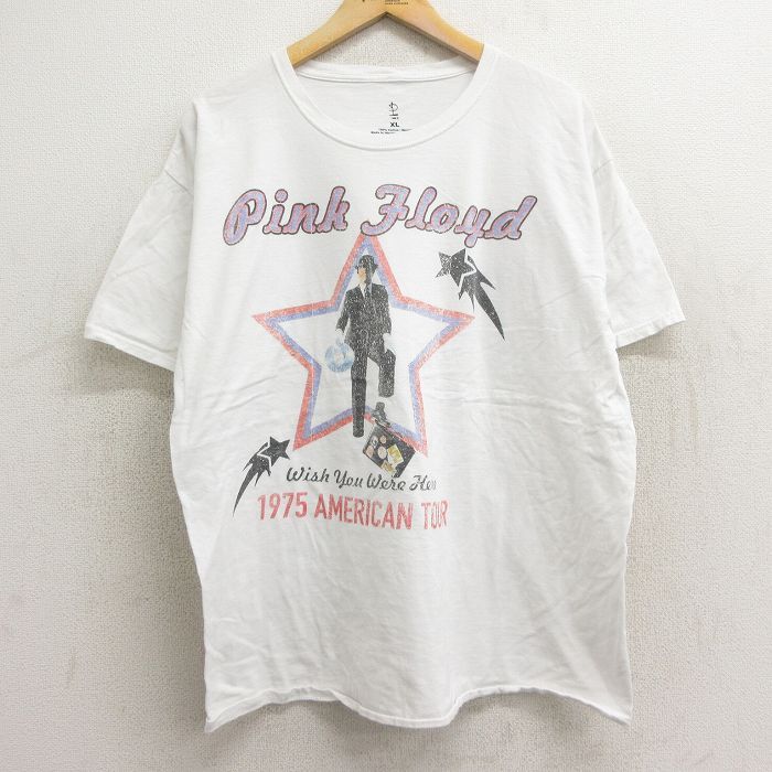 XL/古着 半袖 ロック バンド Tシャツ メンズ ピンクフロイド コットン クルーネック 白 ホワイト 24aug06 中古