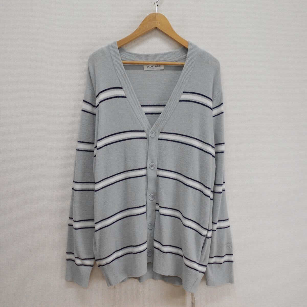 ジェラートピケオム ネイビー スムーズィー ボーダー パーカー M 新品 ジェラート ピケ] HOMME スムーズィー2ボーダーパーカ PMNT231909