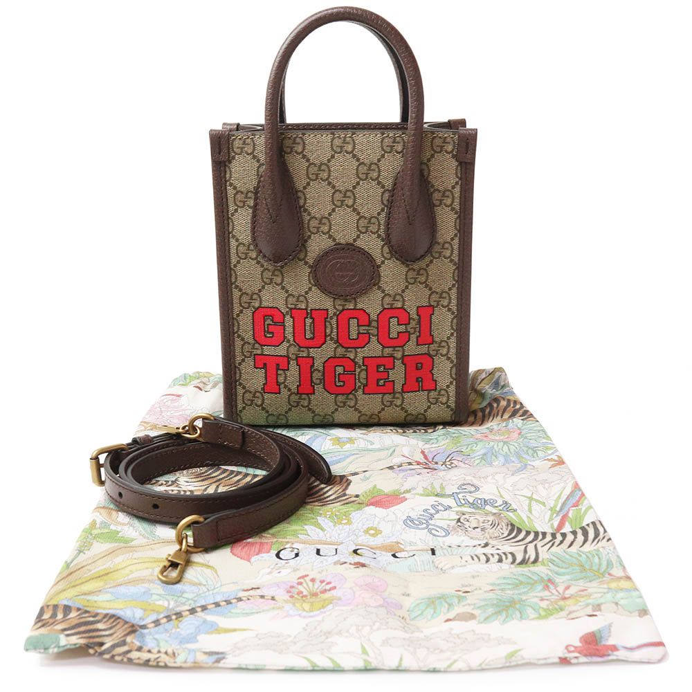 グッチ GUCCI インターロッキングG TIGER ミニ トート ショルダー