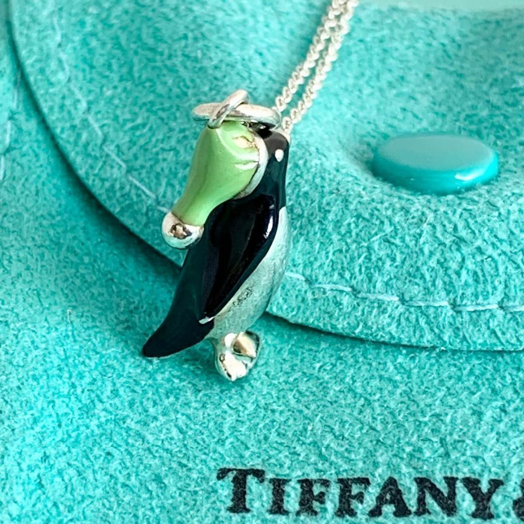 ティファニー スノーハット ペンギン ネックレス ブルー エナメル