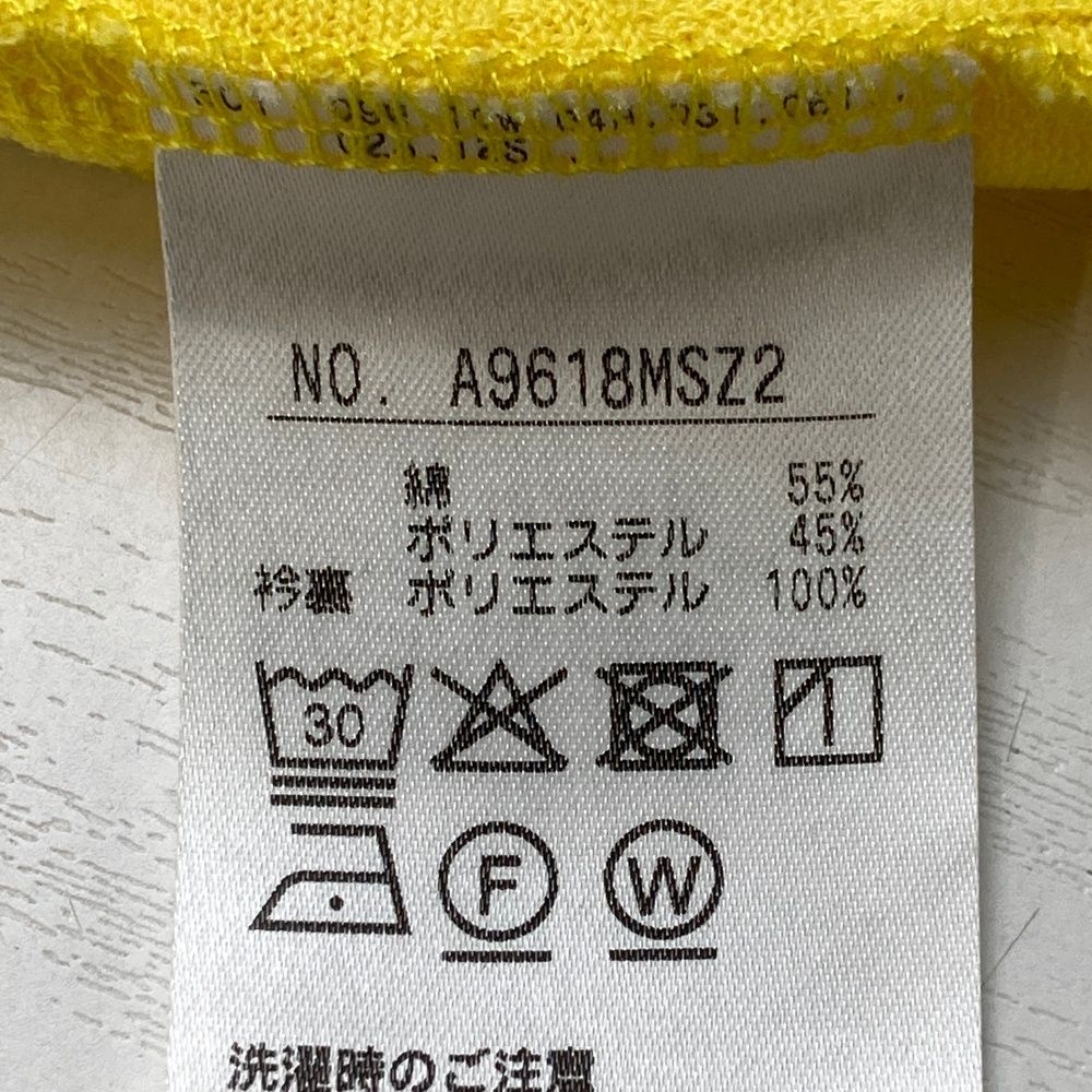 サイズ：L AND PER SE アンパスィ 半袖ポロシャツ 総柄 イエロー系