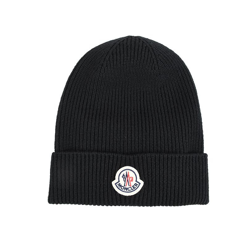 MONCLER モンクレール ブラックニットキャップ帽子 3B70500