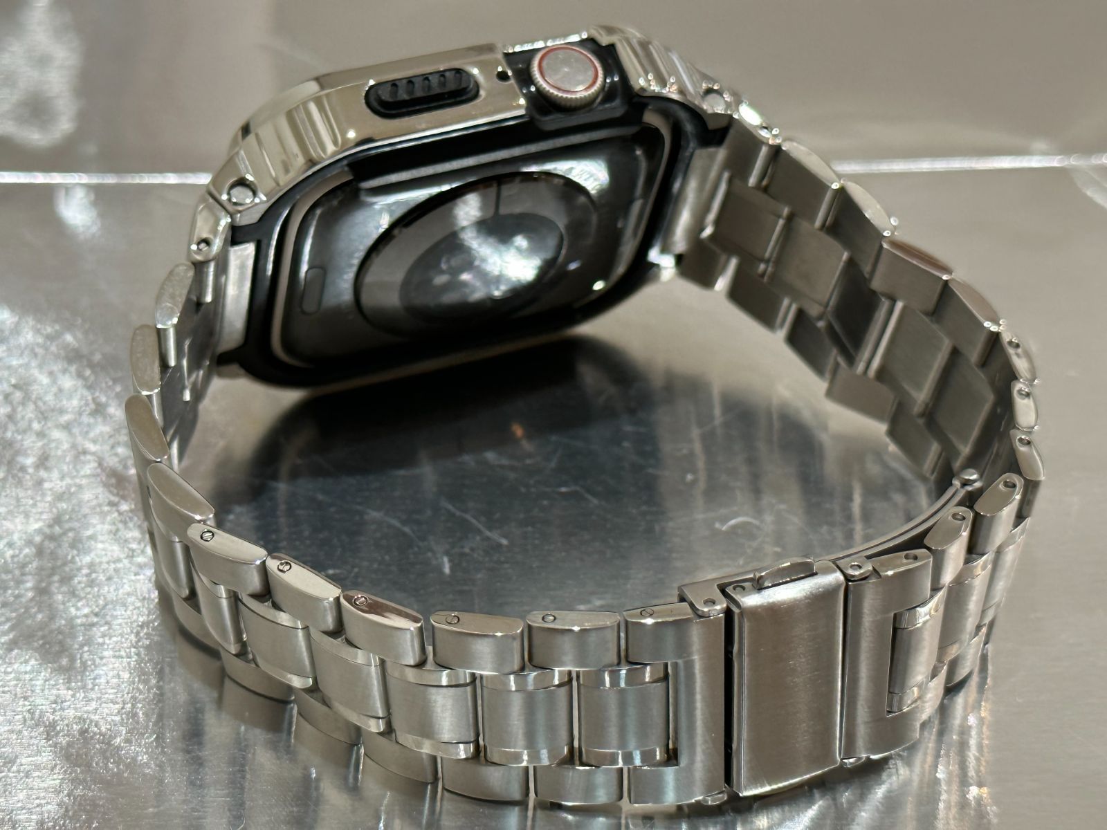 Apple Watch メタルケース カバー ステンレスバンド シルバー MS - AIR