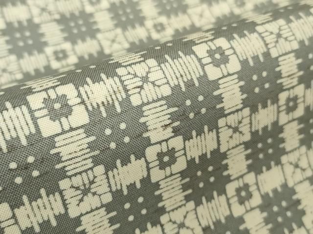 平和屋着物□極上 石川県指定無形文化財 牛首紬 白山工房 手織り 単衣