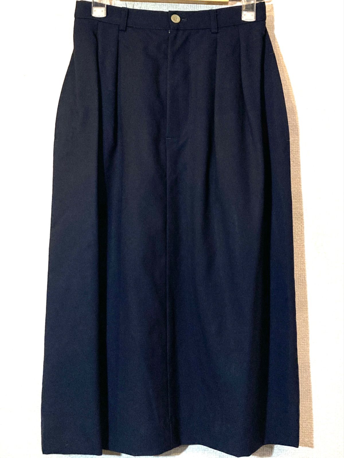 RALPH LAUREN 90 sVINTAGE スカート プリーツ ロング ウールギャバジン生地 ラルフローレン ビンテージ ネイビー 濃紺