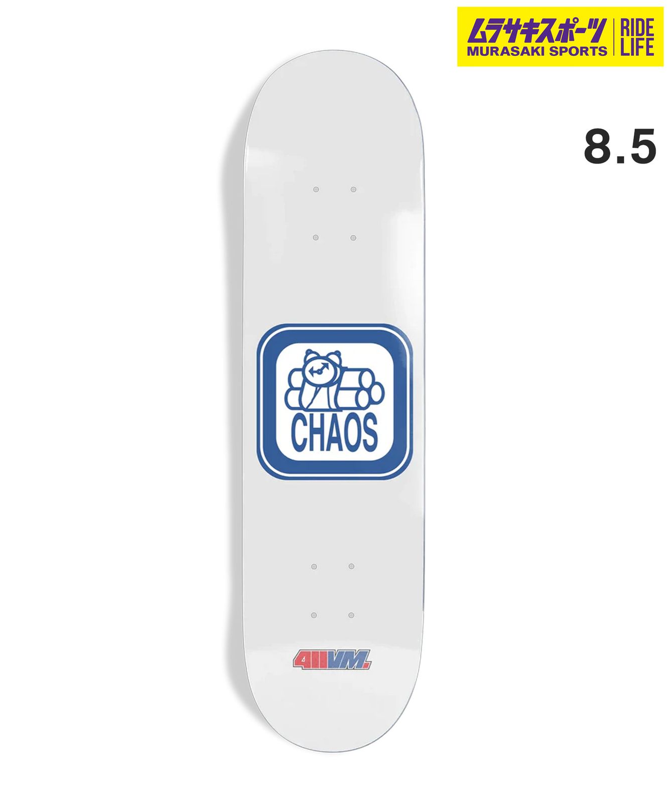 ムラスポ公式 411 フォーワンワン スケートボード デッキ 8.5inch 411 CHAOSDECK ムラサキスポーツ