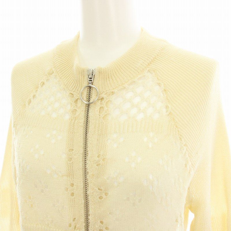 ファーファー furfur 25SS バルキージップカーディガン レース シアー 長袖 F アイボリー RWNT251114 /HN レディース ファーファー furfur 25SS バルキージップカーディガン レース