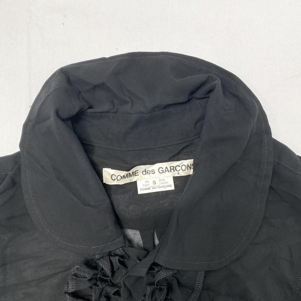 中古】COMME des GARCONS チュールフリル 長袖シャツ ブラック サイズS 