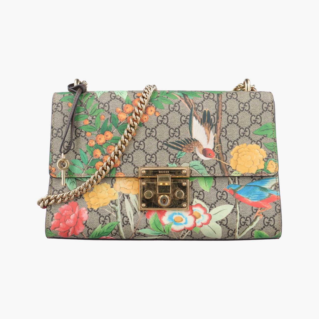 グッチGucciパドロックベージュ×マルチカラーPVCコーティングキャンバス409486G019735366