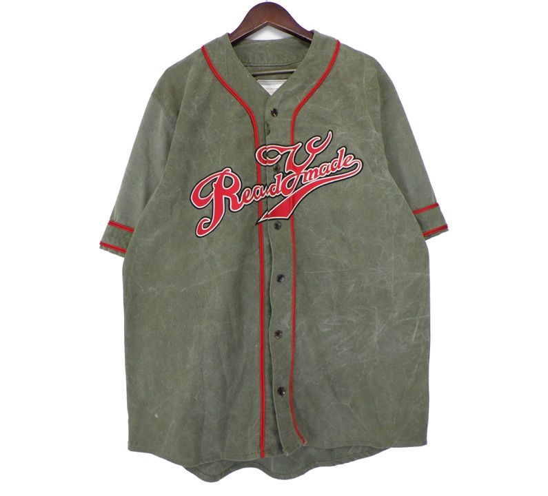 レディメイド READYMADE 19SS BASEBALL SHIRT フロント ロゴ ヴィンテージ コットン テント シェル ベースボール シャツ n8374