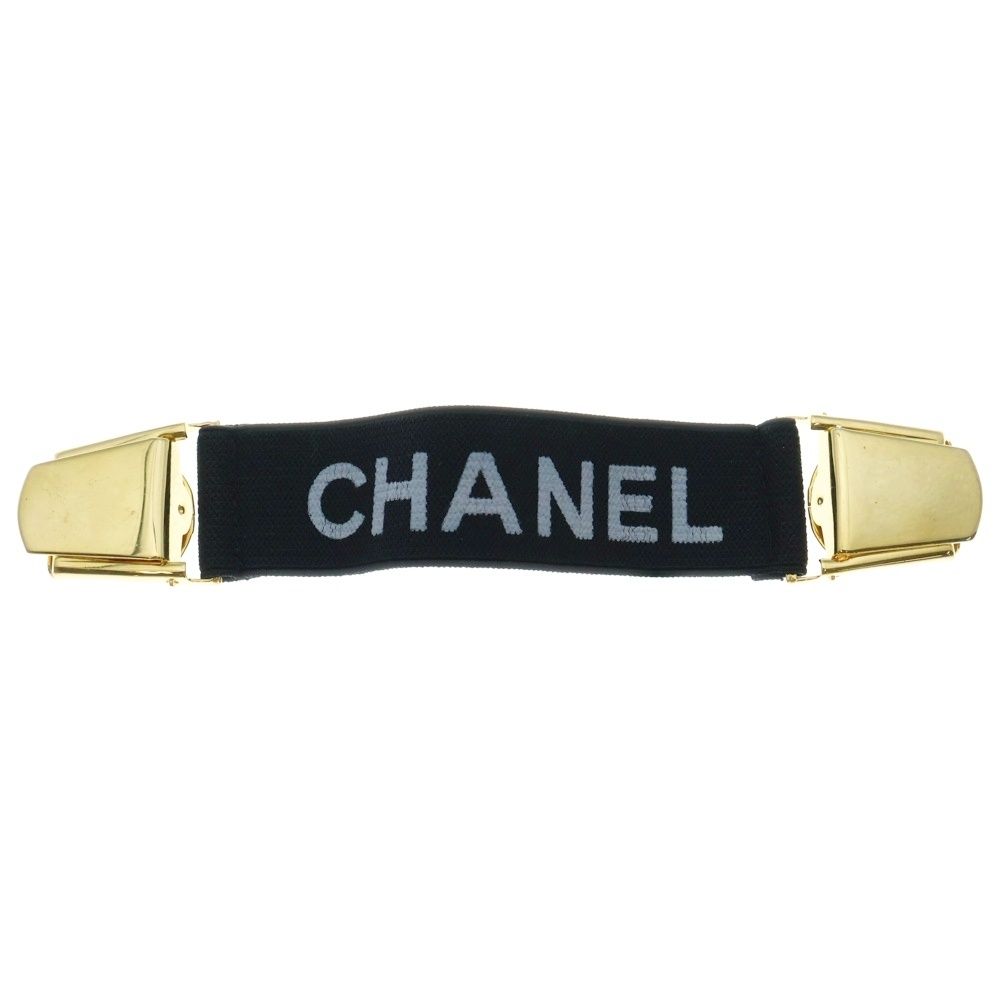 CHANEL シャネル ロゴデザイン アームバンド 2個セット ブラック|ゴールド
