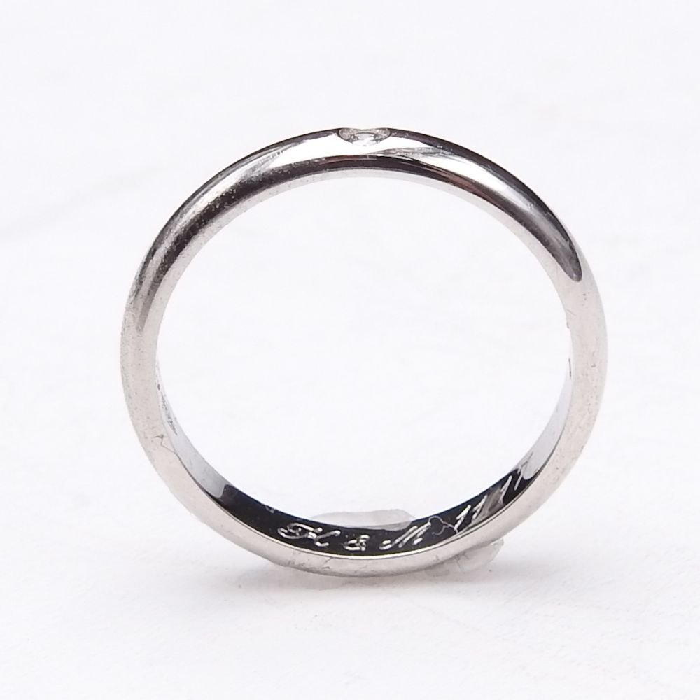 Cartier カルティエ クラシックリング PT950 プラチナ 1Pダイヤ #46（6