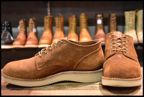 【9.5E 良品】HATHORN ハソーン オックスフォード ディストレスドラフアウト 茶 ブラウン 短靴 ローカット 編み上げ ブーツ HOPESMORE【EK632】
