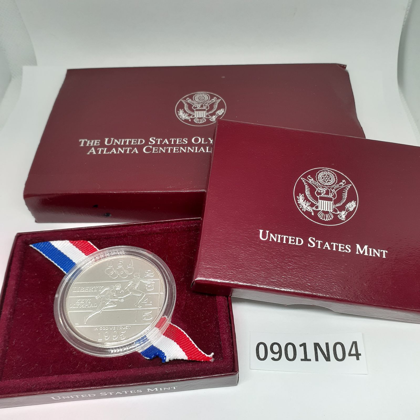 0901N04】1995年 アトランタ オリンピック陸上 記念 1ドル 銀貨