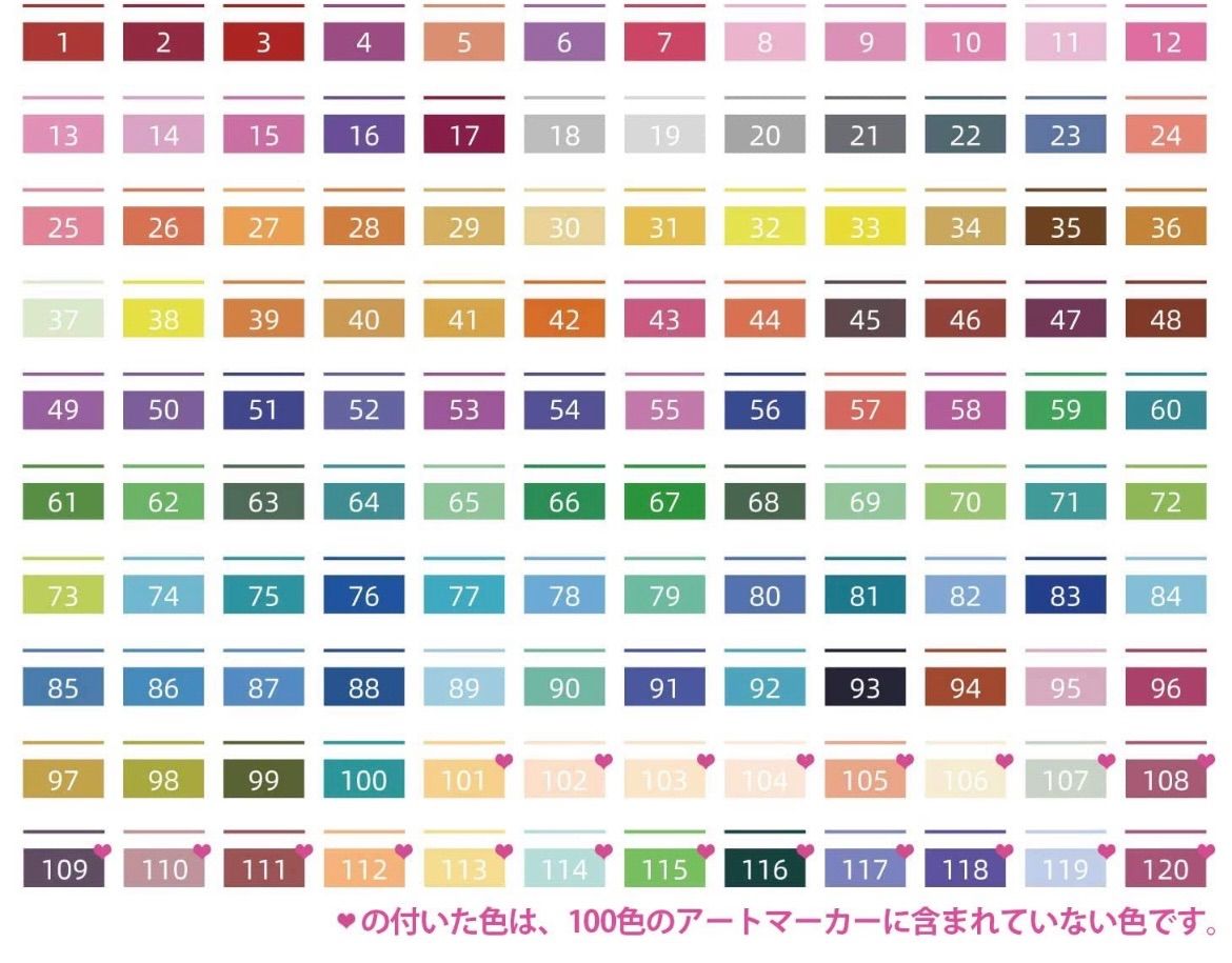 ❤️コピック代用にチップブラシペン 120色❤️