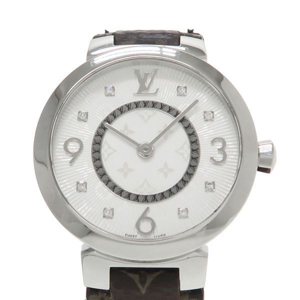 ルイヴィトン タンブールスリム 27mm Q12MG レディース 腕時計【A  