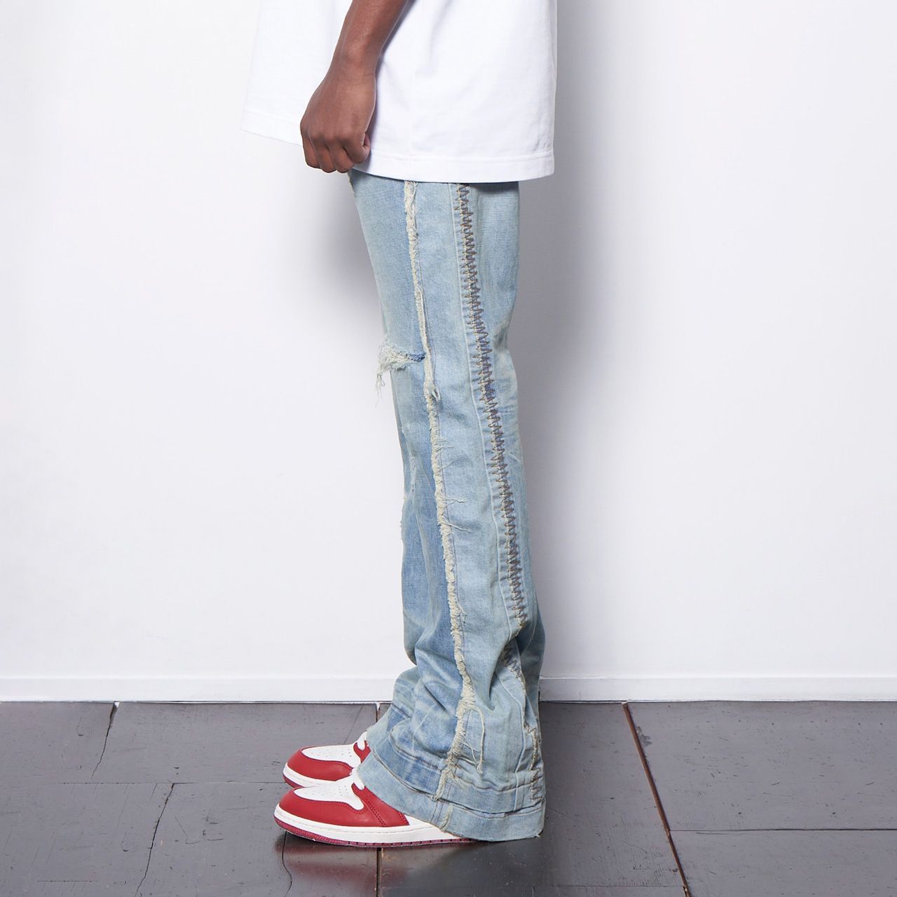 MLVINCE メルヴィンス DB FLARE JEANS LIGHT INDIGO フレア