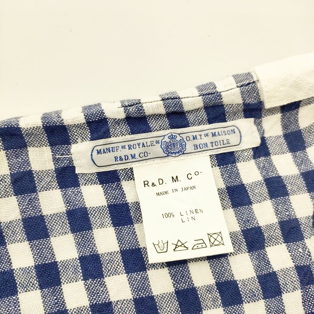 OLDMAN'S TAILOR コットンリネン サイズF エプロン ブルー レディース オールドマンズテーラー【中古】5-0414G◎ R&D.M.Co- リネン ギンガムチェック エプロン ブルー ホワイト