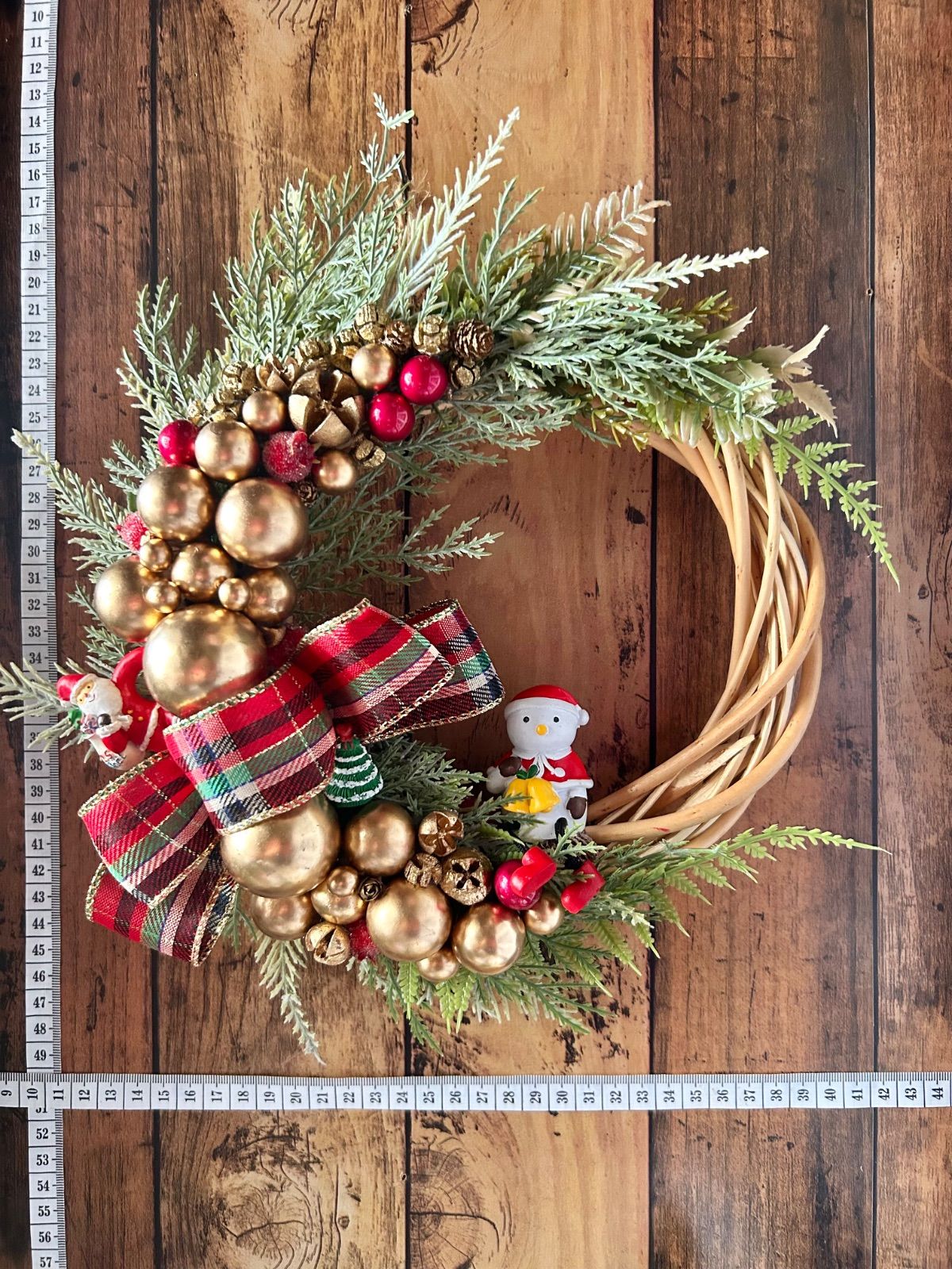 7-133クリスマスリース Xmas Christmas ドアリース 玄関リース