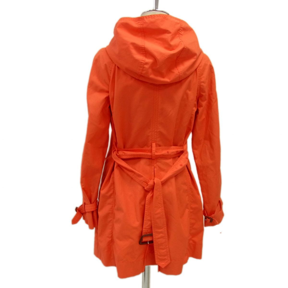 MONCLER ISIDE GIUBBOTTO イジデ フーデッドトレンチコート コットン オレンジ モンクレール 秋春物 レディース ルーマニア製