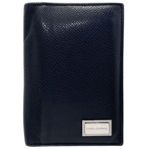 ドルチェ&ガッバーナ 名刺入れ ロゴ カードケース レザー 革 DOLCE & GABBANA カードホルダー カード入れ IC パスケース 定期入れ 通勤 通学 ブランド小物 ドルガバ D&G 【中古】