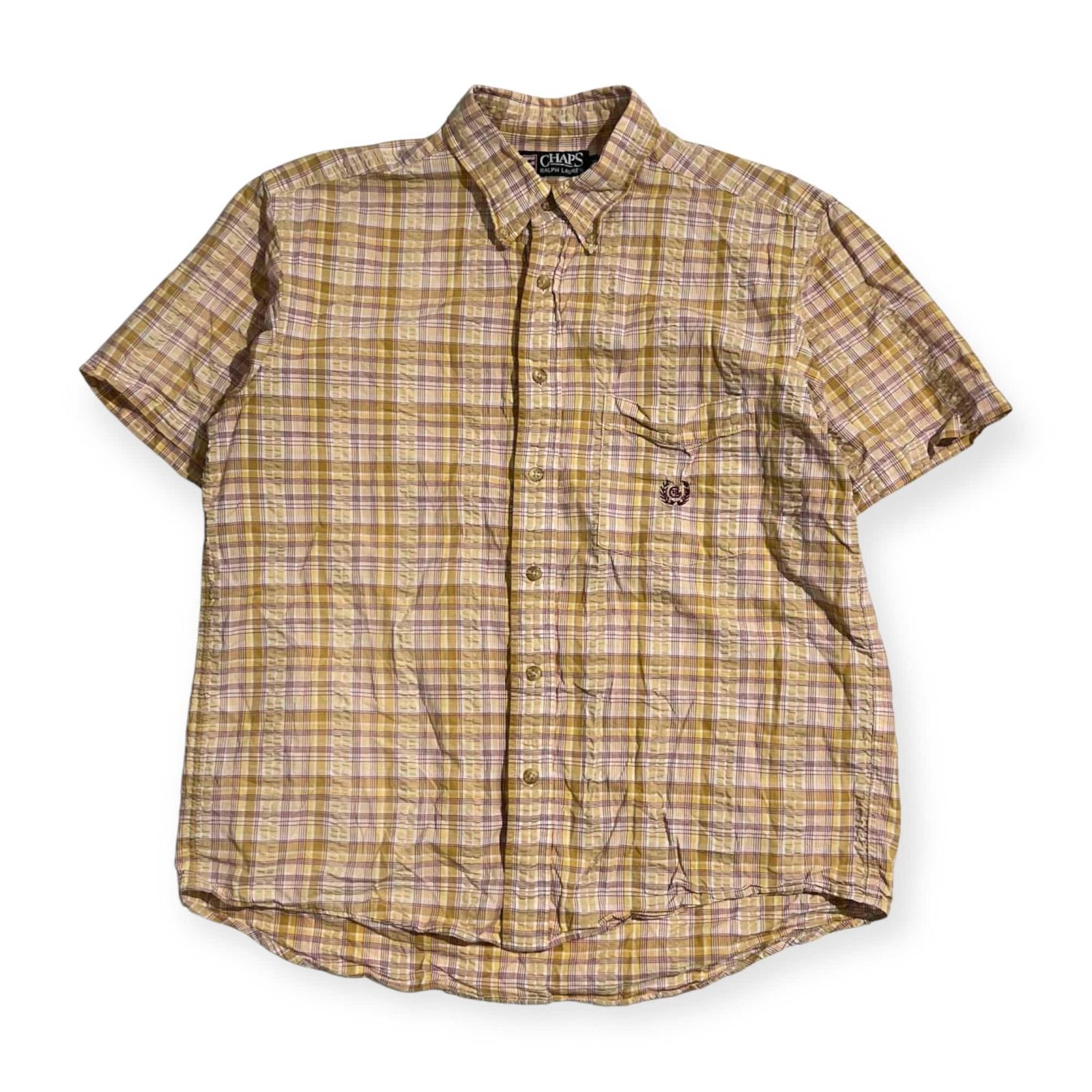 CHAPS RALPH LAUREN 半袖シャツ M イエロー CHAPS RALPH LAUREN 半袖シャツ M イエロー
