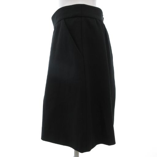 レッド ヴァレンティノ RED VALENTINO フ スカート ギャザー ストレッチ ひざ丈 38 黒 ブラック GV GULLKHAN_COM