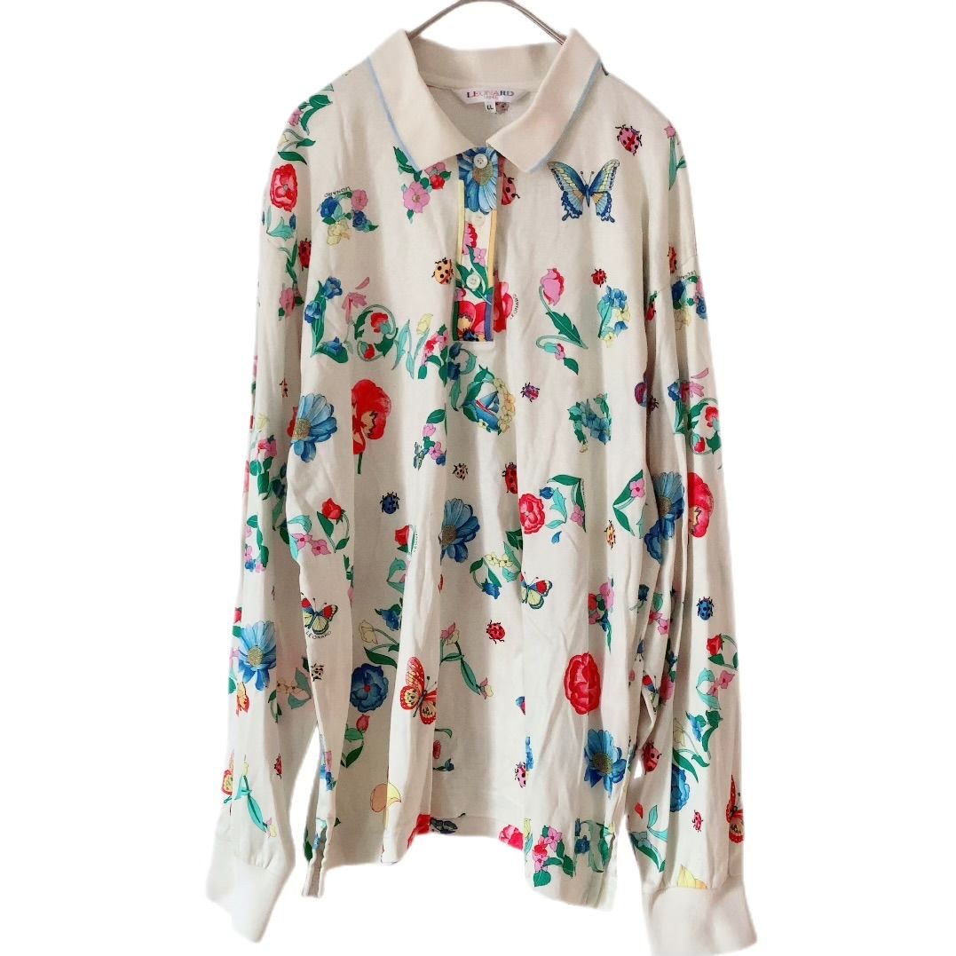 RE189 LEONARD SPORT レオナールスポーツ 長袖ポロシャツ フラワー